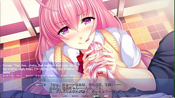 Preview 4 of Galfrend And Boyfd Hot Sex - Akumeru Family - Yunagi Route Part 1 - Servicing her Stepbrother in the School Bathroom