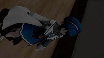 Preview 2 of Sex Dog Style - Time Stop Hentai Otdmtmk Vtuber Aogr Undress Sex School Corridor Mmd 3D Blue Hair (CLIP)