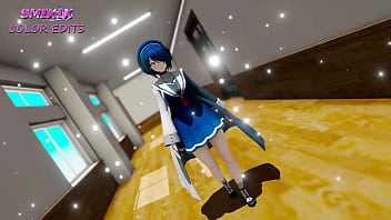 Preview 1 of Sex Dog Style - Time Stop Hentai Otdmtmk Vtuber Aogr Undress Sex School Corridor Mmd 3D Blue Hair (CLIP)