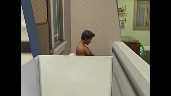 Preview 1 of Deep Cum Out - Chubby girl masturbating while watching a couple having sex in the bathroom
