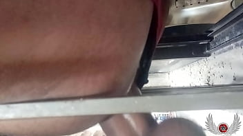 Preview 3 of Irritating Sex Video - Caught by the Window. I discover a horny bitch masturbating and watching porn,  I make her suck my cock and I fuck her bareback
