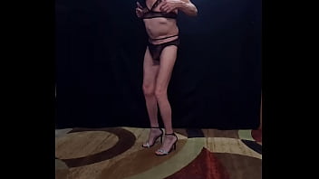 Preview 1 of Jav Porn Jav Porn Evli Sakso - Busy-Bottom in black lingerie exposing my little titties and soon to be naked