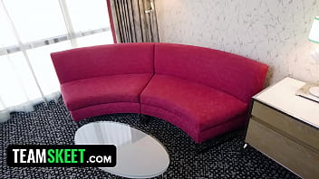 Preview 1 of Handiaxx Video - Petite Latina Aria Valencia First Porn Interview Suck And Ride Huge Cock