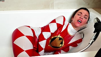 Preview 2 of Baby Nakedcom - Power Ranger Girl and hardly humiliated by Hot Blonde