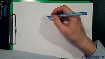 Preview 1 of Pee Desperation Uncensored - Ballpoint pen drawing  naked girls  With big boobs ,  sexy ,  HOT !