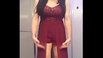 Preview 3 of Kissa Sins Xander Corvus - Fancy Burgundy Romper Outfit Video