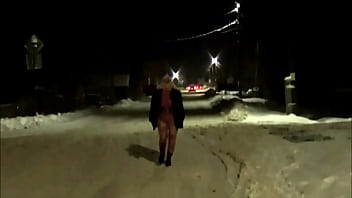 Preview 2 of Hot Ex Girls Xxx - Cheeky Cat walks New Years Eve without panties
