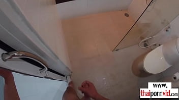 Preview 3 of Dancing Bock - Petite amateur Thai teen Cherry fucked in the bath by a big white cock