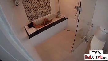 Preview 1 of Dancing Bock - Petite amateur Thai teen Cherry fucked in the bath by a big white cock