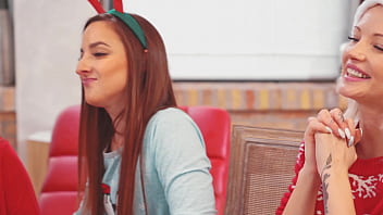 Preview 1 of Playboy Tv Hidden Cam Busted Bus - Hot Christmas Lesbian Sex