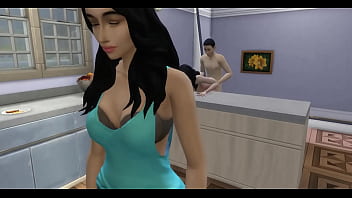 Preview 4 of Tube Videos Fizi - Hermanastros teniendo sexo duro a espaldas de su madrastra