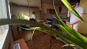 Preview 4 of Porn Movie In Daw - Scoout007 - Bican fucking on the kitchen counter!