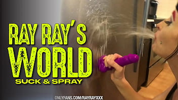 Preview 4 of Laura Lion Hotel - RAY RAY XXX crawls around the floor naked before gagging on a dildo so hard she pukes