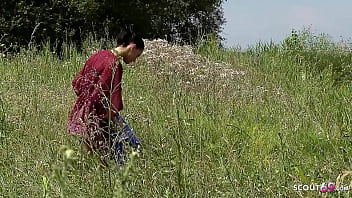 Preview 1 of Dse Sex Punjabi Bhabi - Petite Nudist Teen Aliz seduce to Anal Sex by Stranger at the Beach