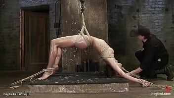 Preview 3 of Sexual Maed - Slave in back arch bondage candle waxed