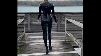 Preview 2 of Bebe Brixx Wshh - Where shall we visit next year?! #latex #catsuit #latexcatsuit #latexinpublic #latexinnature #hiking #lake #lakeview