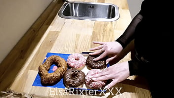 Preview 3 of Bathing Kap - ElsaRixtetXXX. I&#039_m in the kitchen without panties again,  teasing my boyfriend with my cute ass.