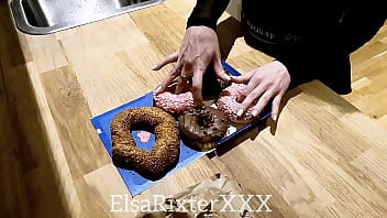 Preview 4 of Bathing Kap - ElsaRixtetXXX. I&#039_m in the kitchen without panties again,  teasing my boyfriend with my cute ass.