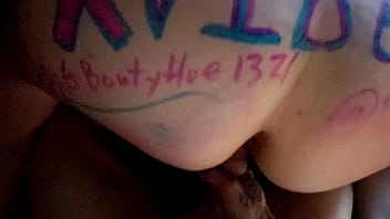 Preview 2 of Lesbische Sklavinnen - Verification video - BigBootyHoe riding some dick