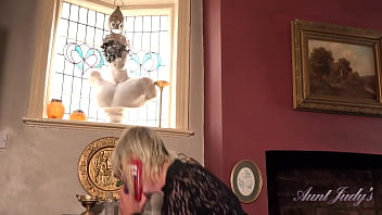 Preview 2 of Tori Bilak Lisa Aand - AuntJudys - 56yo Busty Blonde Bombshell Barby gets horny at the Office