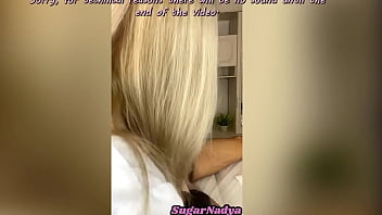Preview 2 of Joi Cei Teenybopper - SugarNadya does penis depilation on a young,  horny guy