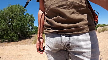 Preview 2 of Gorda 4k - Putting a vibrator in a condom and cumming in public