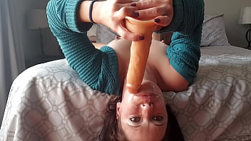 Preview 3 of Mathar Sxy Video - Upside down dildo gag | deepthroat