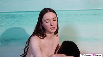 Preview 2 of Gf Fingers Vagina - Redhead lesbian licks asian teen friend