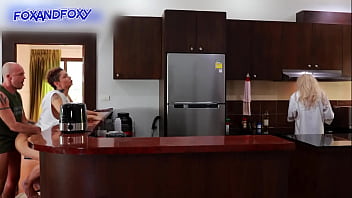 Preview 3 of Dopet Teen - Almost caught surprise anal creampie ass fucking close to mother-in-law cooking breakfast