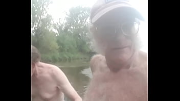 Preview 2 of Handjob Petite - Two naked men play in the South Skunk River,  09/12/2021