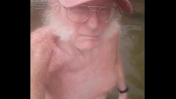 Preview 1 of Handjob Petite - Two naked men play in the South Skunk River,  09/12/2021