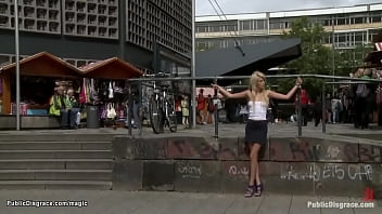 Preview 1 of Hot Sex Ssht - Bound Euro babe fucked in public park