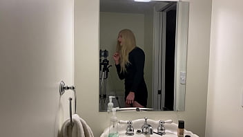 Preview 1 of Used Cash Anal - Hot Blonde Crossdresser Shows Cock