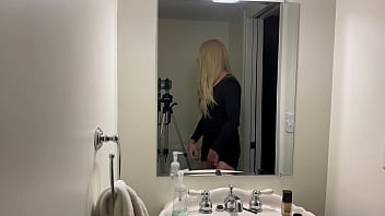 Preview 4 of Used Cash Anal - Hot Blonde Crossdresser Shows Cock