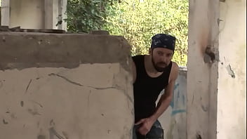 Preview 4 of Night Fucking Bad - Two Horny Euro Lesbians Get Ass Fucjed By Two Studs In Abandoned Building