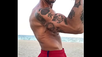 Preview 3 of Fhimel Fhimel - BICEP FLEXING  AT THE BEACH