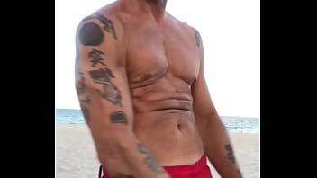 Preview 4 of Fhimel Fhimel - BICEP FLEXING  AT THE BEACH