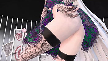 Preview 2 of Two Daughters Sleep To Ram File - Yowane Haku Undress Dance Sexy Lingerie Hentai Stickysticky Song Mmd 3D Purple Clothes (CLIP)