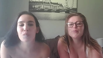 Preview 4 of Sarahjean And Jalyn Oil Show - Titles slut and big tits BBW both smoking while playing with their own boobs