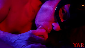 Preview 1 of Punish Army Man - blowjob adult sucks cock in neon light cum in mouth
