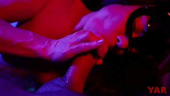 Preview 4 of Punish Army Man - blowjob adult sucks cock in neon light cum in mouth