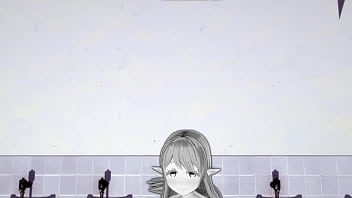 Preview 1 of Asn Hairy - Elise Men&#039_s Restroom Short Dance
