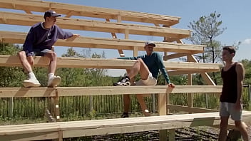 Preview 2 of Video Xnx X Ajram - Sneaky Bleachers Fuck/ MEN / Joey Mills,  Leo Louis