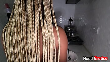 Preview 1 of Xx 2018 Badshah Der Bf - Two cute African girls getting banged hard on the kitchen slab.