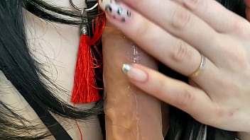 Preview 1 of Xxx Fucking Video Hd Com - Sucking a dildo while my husband is not at work,  after a blowjob with cum in my mouth