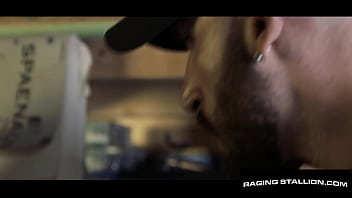 Preview 1 of Border Filed Com - Muscle Hunk Mechanic Caught Sabotaging Team Makes Up For It - Gabriel Clark,  Travis Connor - RagingStallion