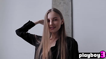 Preview 1 of Brutal Anal Casting Porn - Beautiful small tits blonde teen model Stella posing in sexy red lingerie