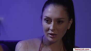 Preview 1 of Eliza Taylor - Busty brunette facesits her stepsister