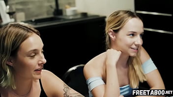 Preview 3 of Pussy Scissoring - step Father Fucks Daughter&#039_s Best Friend With Daughter Lying Right Next To Them! Mona Blue - Full Scene On FreeTaboo.Net