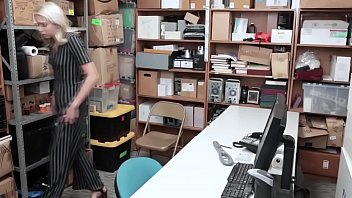 Preview 1 of News Ancher - Horny cop is ready to fuck with this petite blonde shoplifter teen.